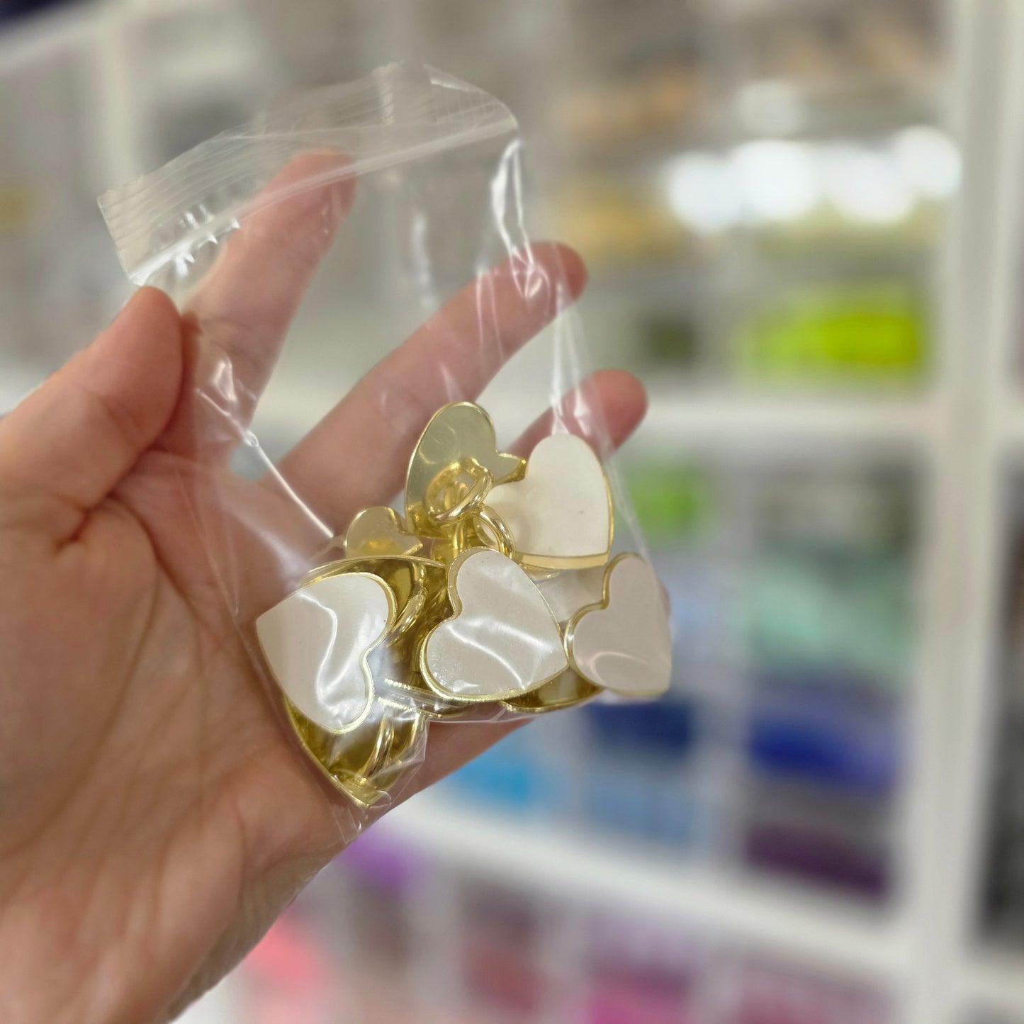 Gold Adhesive Hearts (Bag)