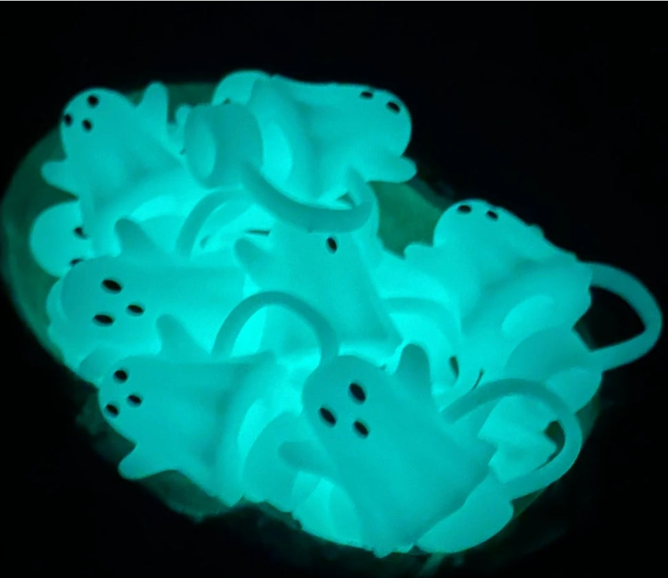 Glow in the Dark Ghost Straw Topper