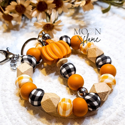 Perfect Plaid Pumpkin Wristlet