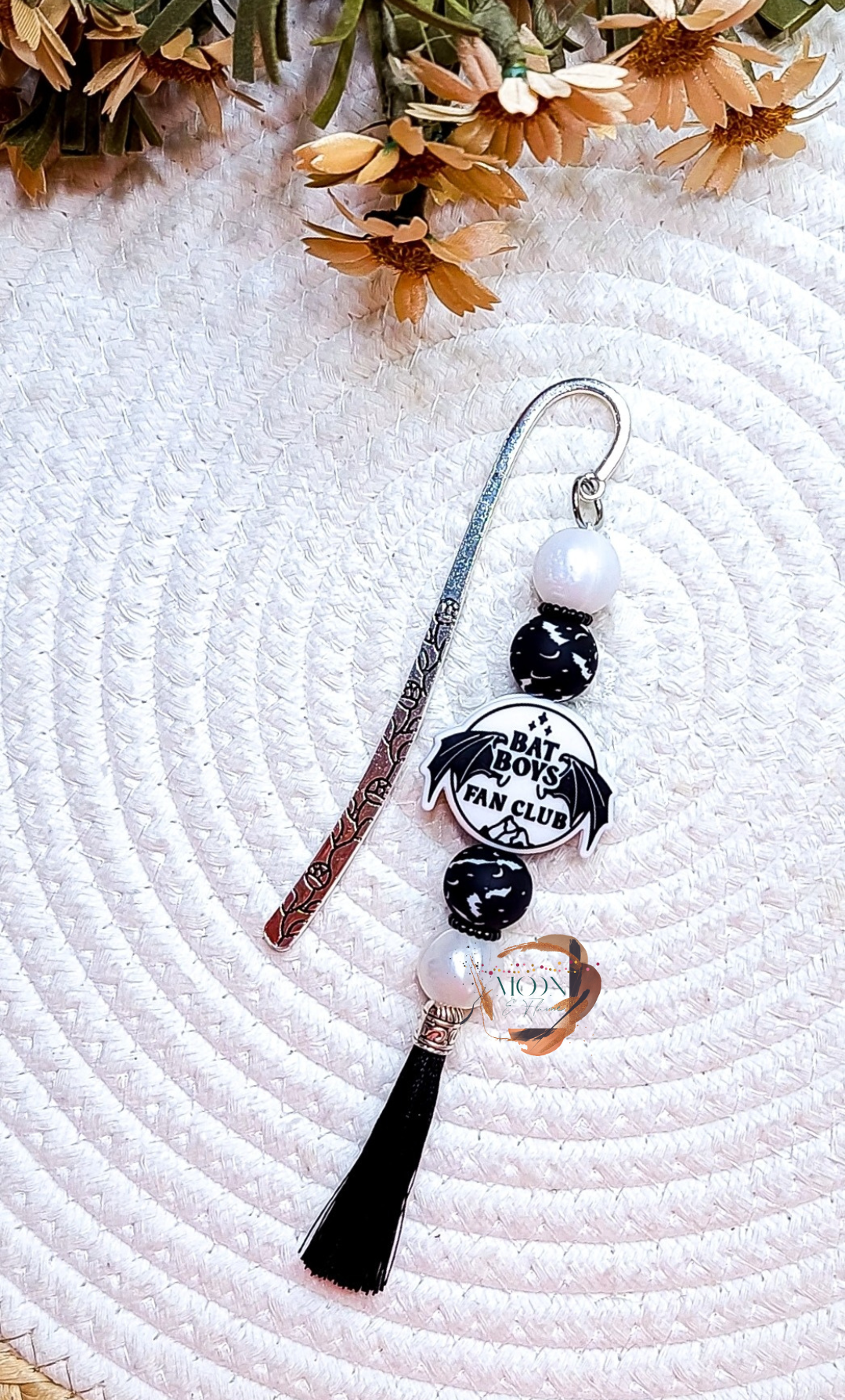 Bat Boys Beaded Bookmark