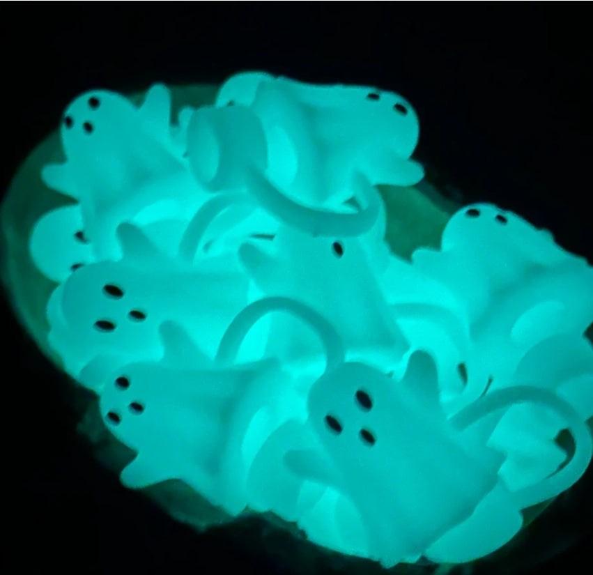 Glow in the Dark Ghost Straw Topper