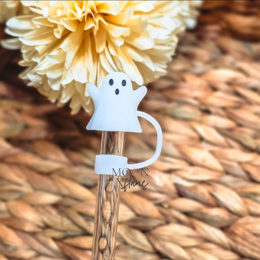 Glow in the Dark Ghost Straw Topper