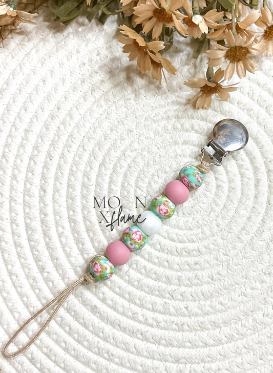 Floral Pacifier Clip