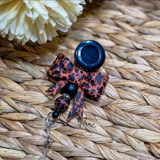 Rust Cowhide Badge Reel