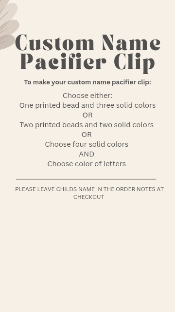 Custom Name Pacifier Clip