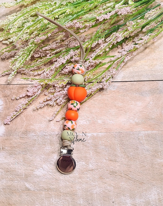 Peach Pacifier Clip