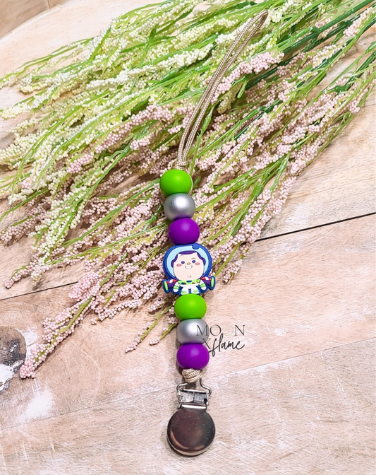 Space Ranger Pacifier Clip
