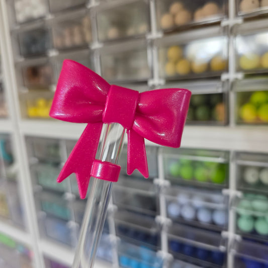 Hot Pink Straw Topper