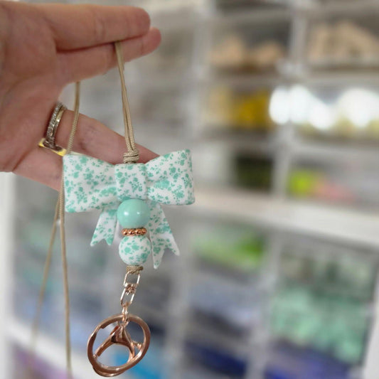Teal Floral Lanyard
