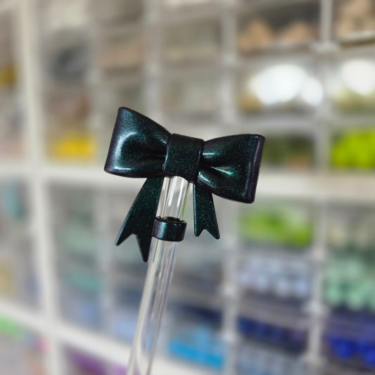 Dark Green Straw Topper