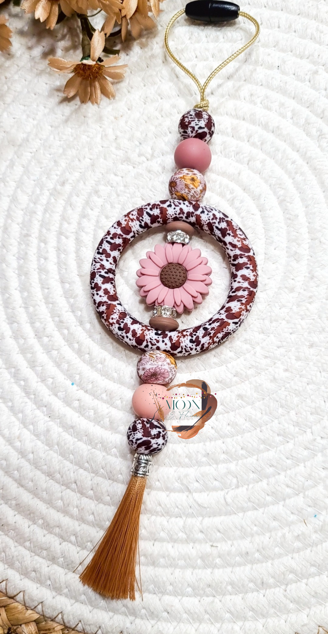 Western Floral Car Charm