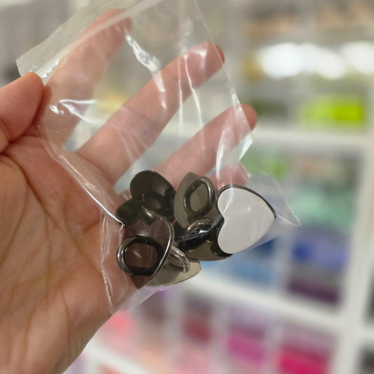 Gunmetal Adhesive Hearts (Bag)