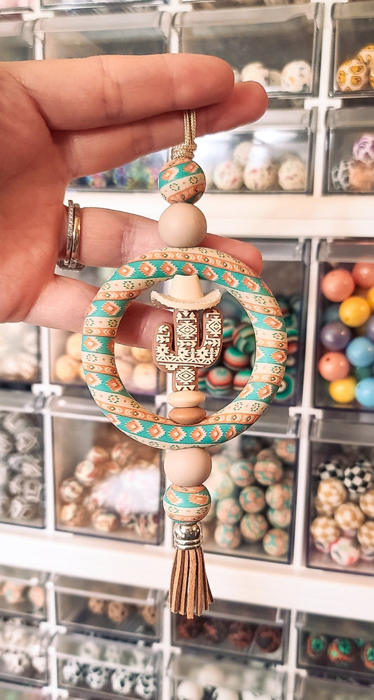 Aztec Cactus Car Charm