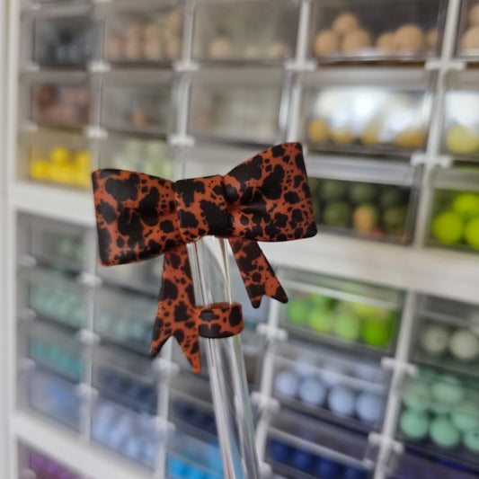 Rust Cowhide Straw Topper