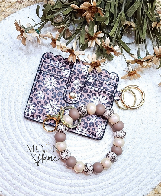 Nuetral Leopard Wristlet